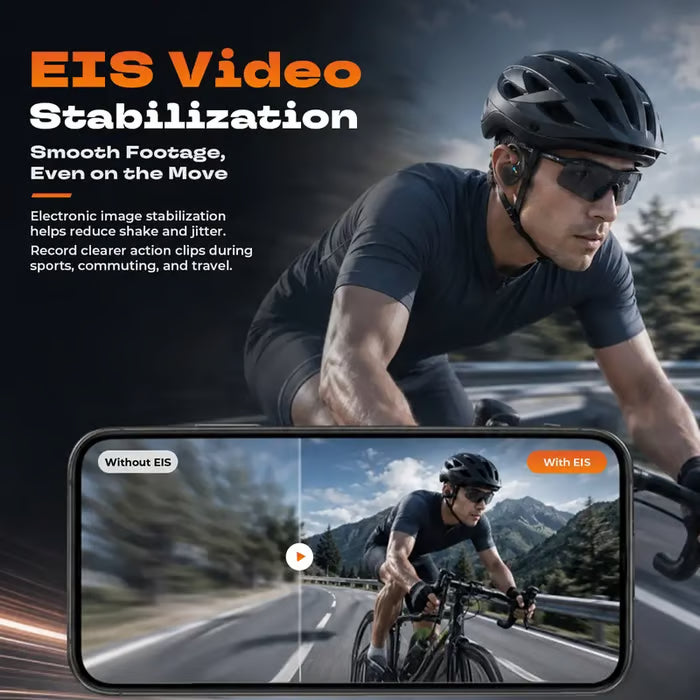 🔥8MP AI Camera Bone Conduction Headphones – Premium High-Fidelity Audio, EIS Video Stabilization, 160+ Language Translation, IP54 Waterproof Headset for Outdoor Vlogging & Sports.