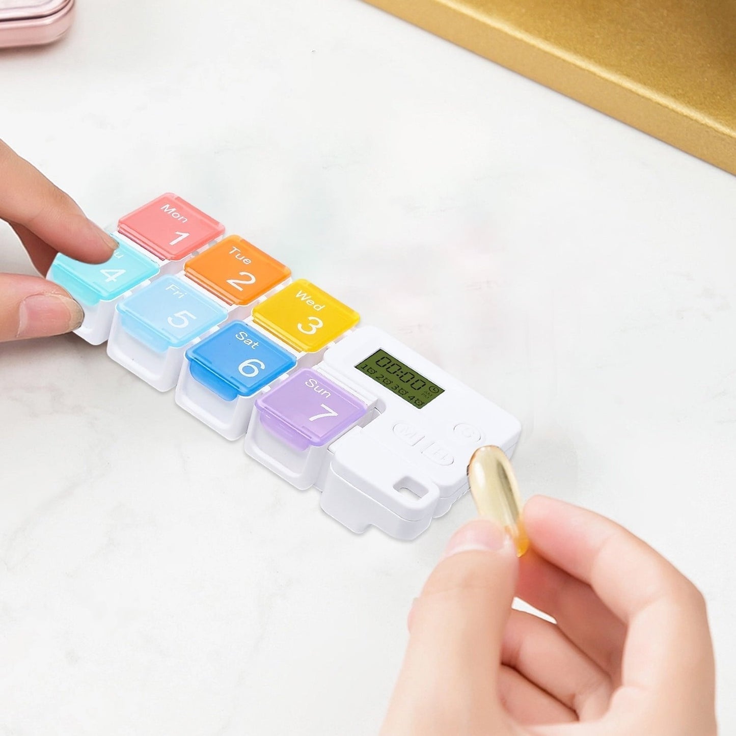 7-Day Pill Organizer with Alarm Reminder